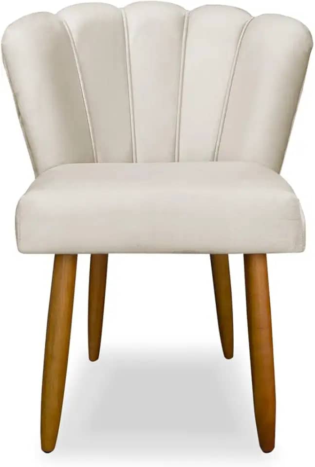 Cadeira Pétala Bege Sala de Estar, Penteadeira E Salão Liberty Móveis