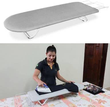 Tabua Mesa Passar Roupa Portátil Dobrável Cama C/Porta Ferro Marca SmartAço