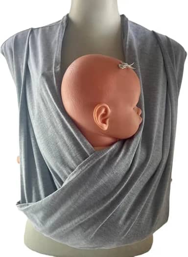 Wrap Sling de Vestir para Carregar Bebês - Cinza Claro XXG