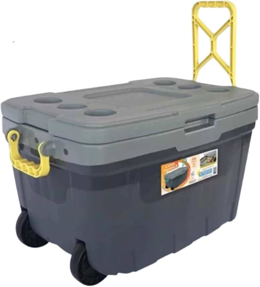CAIXA TÉRMICA GRANDE 54L | COOLER COM RODINHAS 74 LATAS PRAIA PISCINA CAMPING