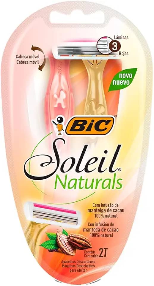 BIC Aparelho De Depilar Soleil Naturals 3 Lâminas Com Infusão De Manteiga De Cacau Depilador 971086 - Pt 2 Um