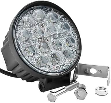 Farol De Milha Redondo 14 Leds 42w Automotivo Ultra Led 10/30V Veiculo, Moto Carro Caminhão Pickup Off Road - Não é modelo Slim