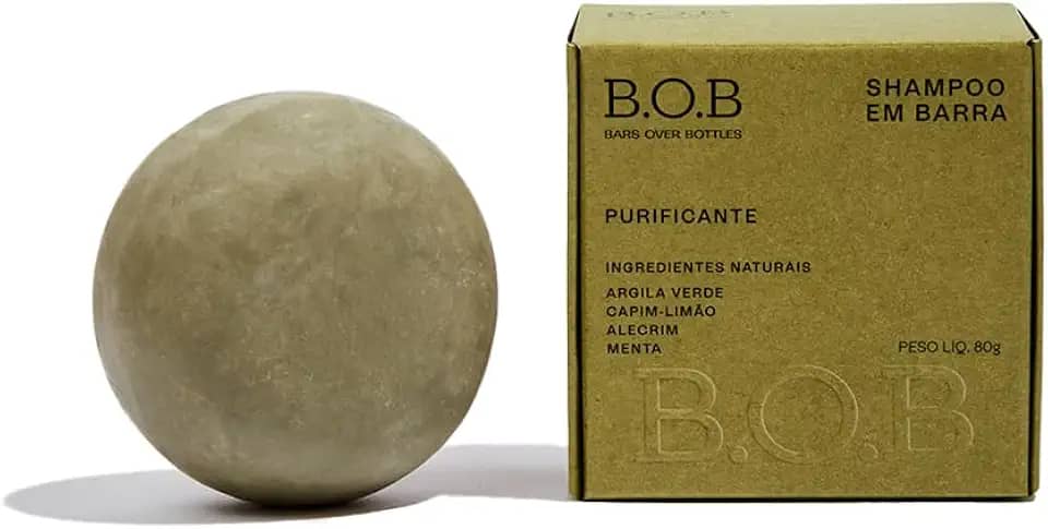 B.O.B Shampoo em Barra Purificante, 80G