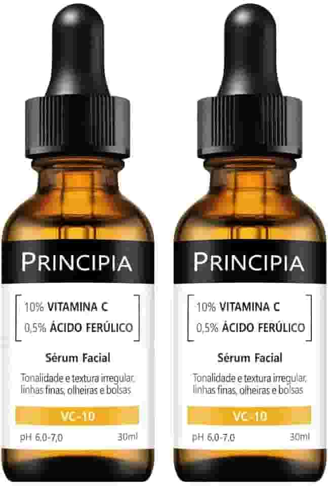 PRINCIPIA, Kit Duplo Sérum Vitamina C 10% + Ácido Ferúlico VC-10 - Antioxidante com 30ml
