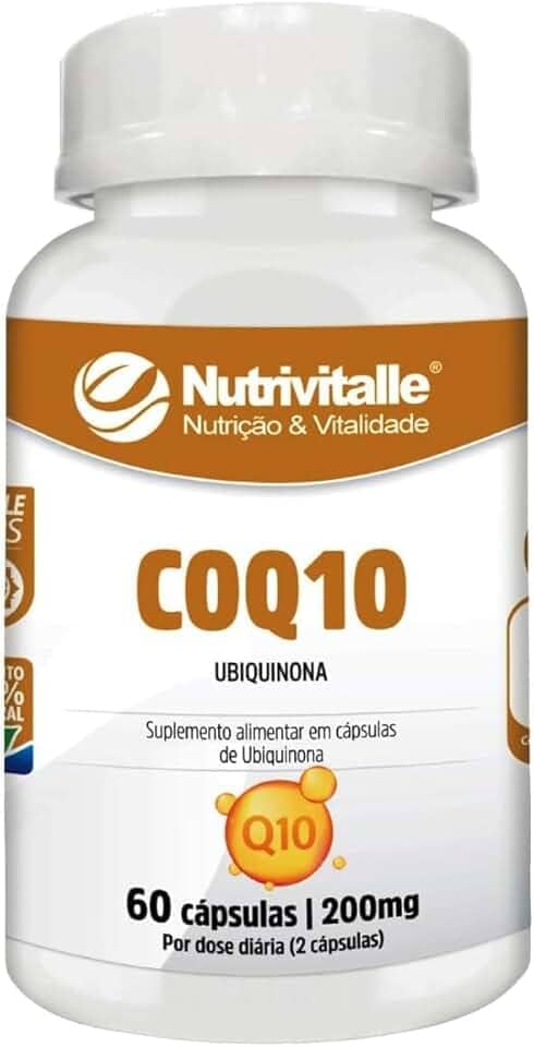 Coenzima Q10 200mg 60 Cápsulas COQ10 Ubiquinona Nutrivitalle