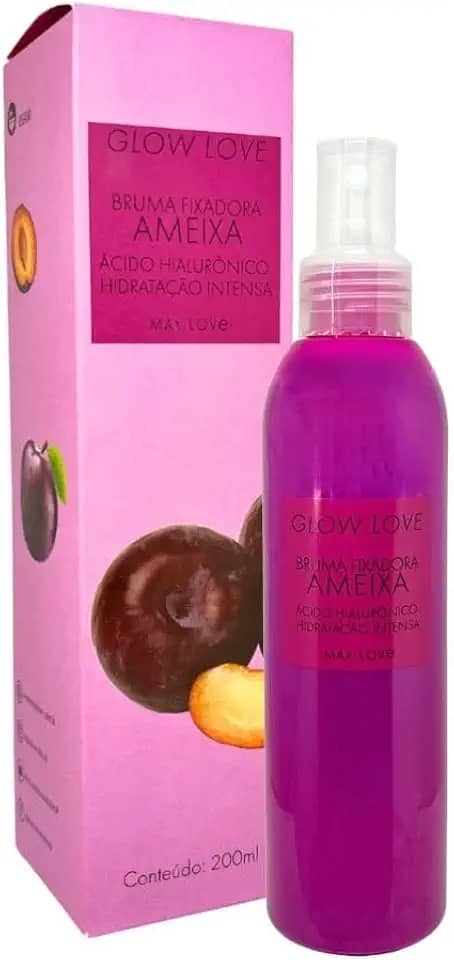 Bruma Fixadora Ameixa Glow Love 200ml - Max Love - Fixador de Maquiagem, Hidratação e Viço Natural