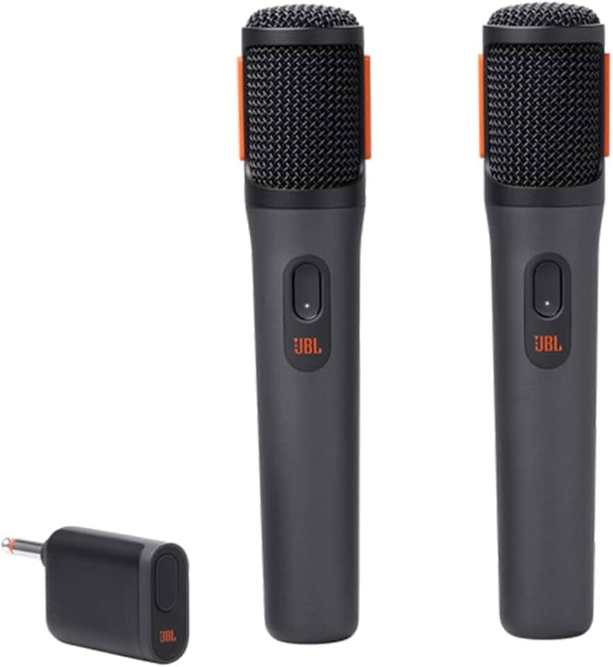 JBL, Microfone Sem Fio, PartyBox Wireless Mic, Par com Receptor - Preto