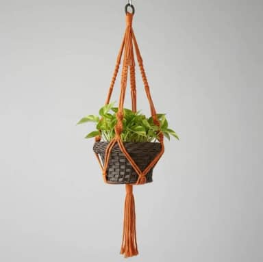 Suporte Corda Para Vasos de Planta Macramê 90 cm (Mostarda)