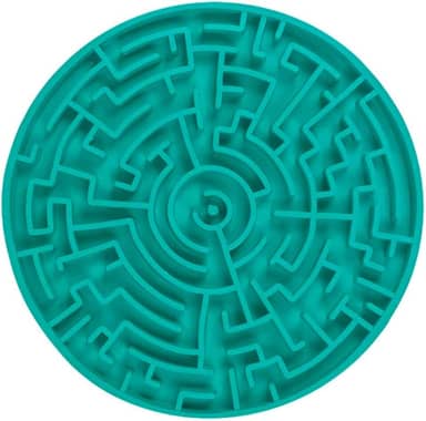Pet Games Labirinto Verde-Água P -Tapete Para Lamber E Comedouro Para Cães