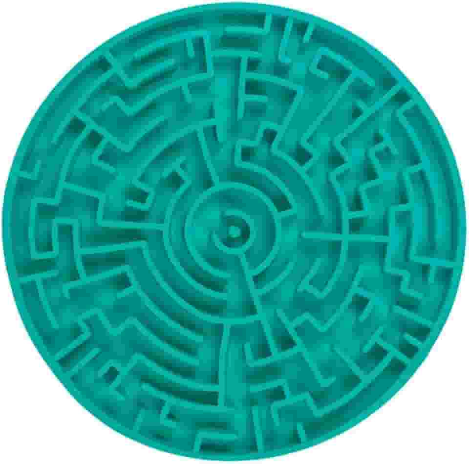 Pet Games Labirinto Verde-Água P -Tapete Para Lamber E Comedouro Para Cães