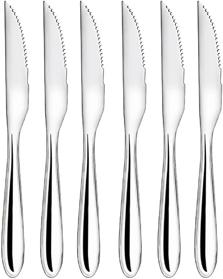 Yangzi - Jogo 6 Facas de Churrasco Aço Inox Premium Design Lagoa Classic - Tuut