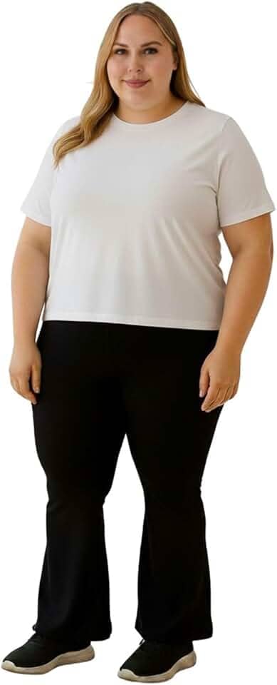 Calça Legging Flare Bailarina Feminina Plus Size Preta