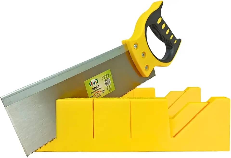 Kit Gabarito Caixa Meia Esquadria + Serrote Costa 12 Polegadas