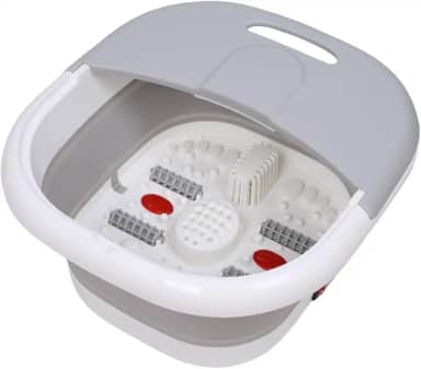 Hidromassageador de Pés Elétrico com Infravermelho Bolhas Aquecimento Automático Spa dos Pés 110v (Cinza)