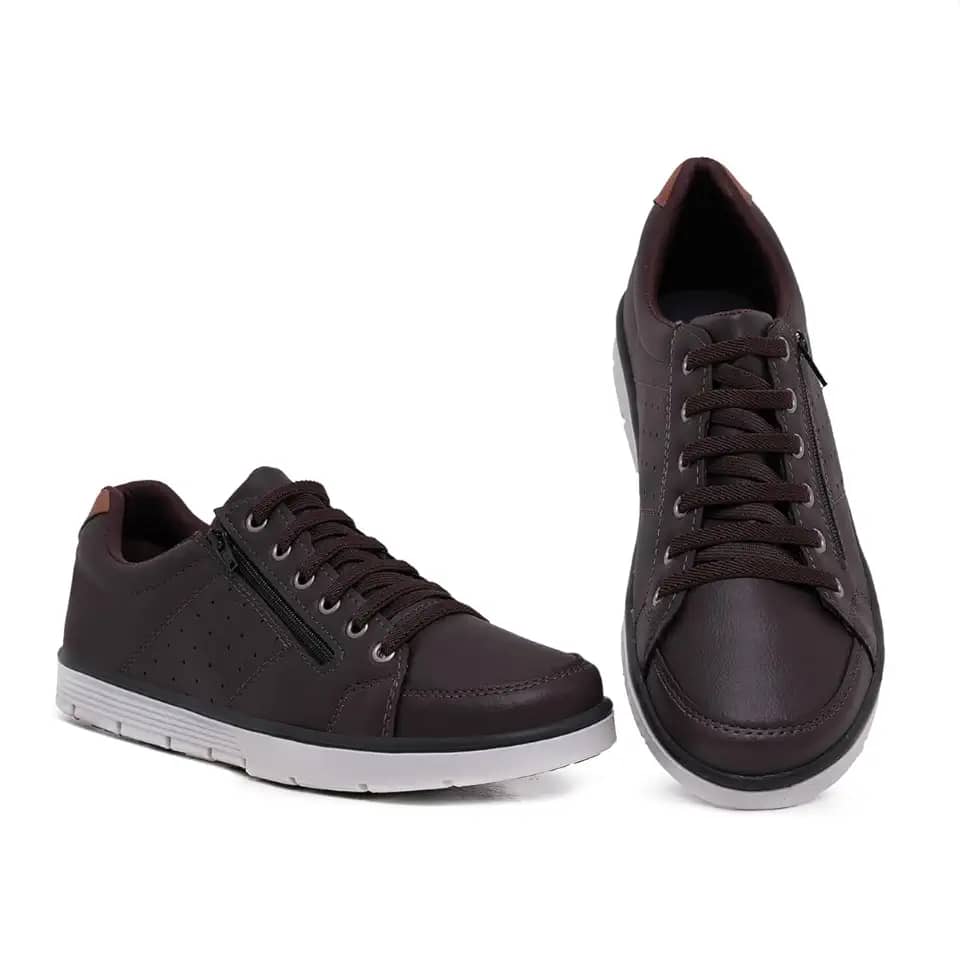 Masculino Sapatênis Casual Social com Zíper e Cadarço Confortável