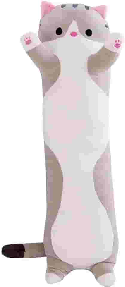 VELIHOME Adorável boneca de gato de pelúcia, linda boneca de gato de pelúcia macia almofada de gatinho brinquedo almofada de dormir presente para crianças namoradas