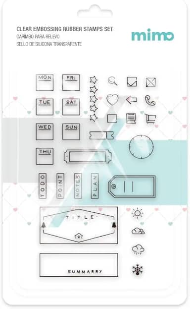 Mimo – Carimbo para Relevo - Etiquetas – 11x16cm – Alta Precisão, Lavável e Ideal para Scrapbook e Artesanato