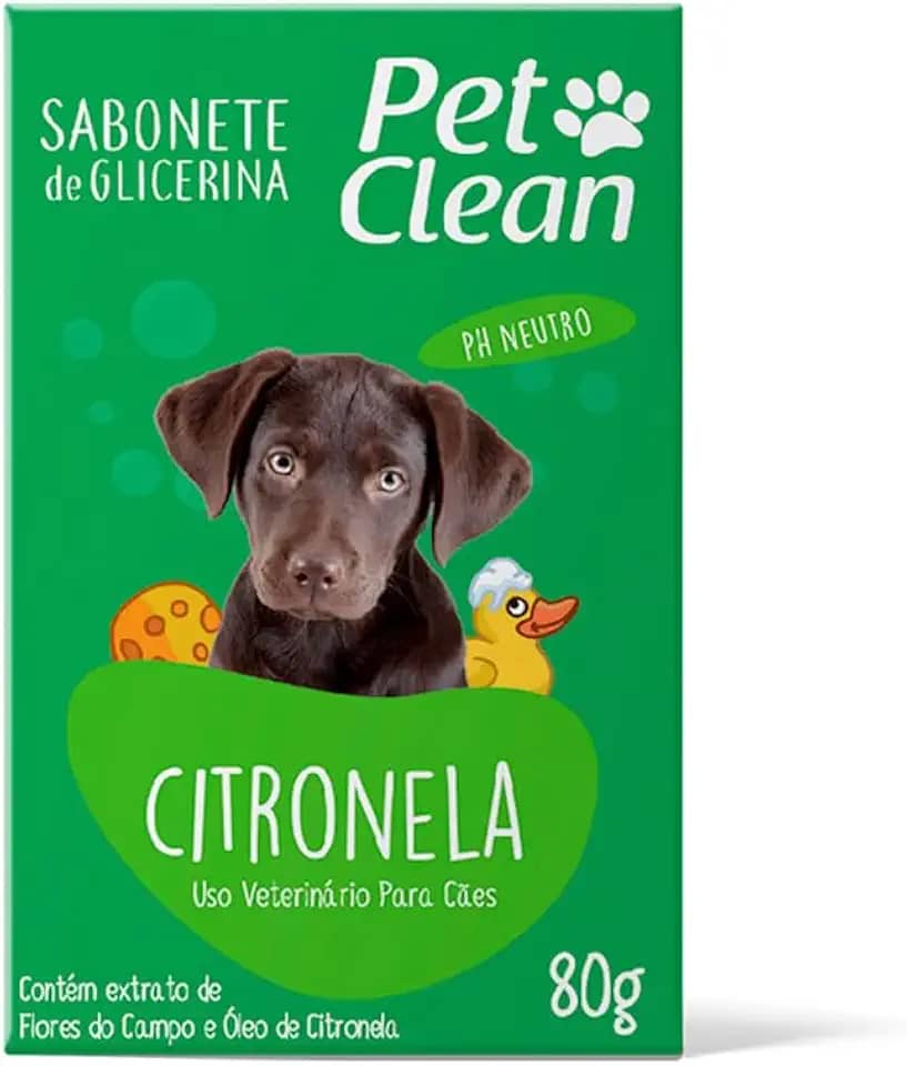 Sabonete Glicerinado de Citronela para Cães e Gatos 80g, Pet Clean