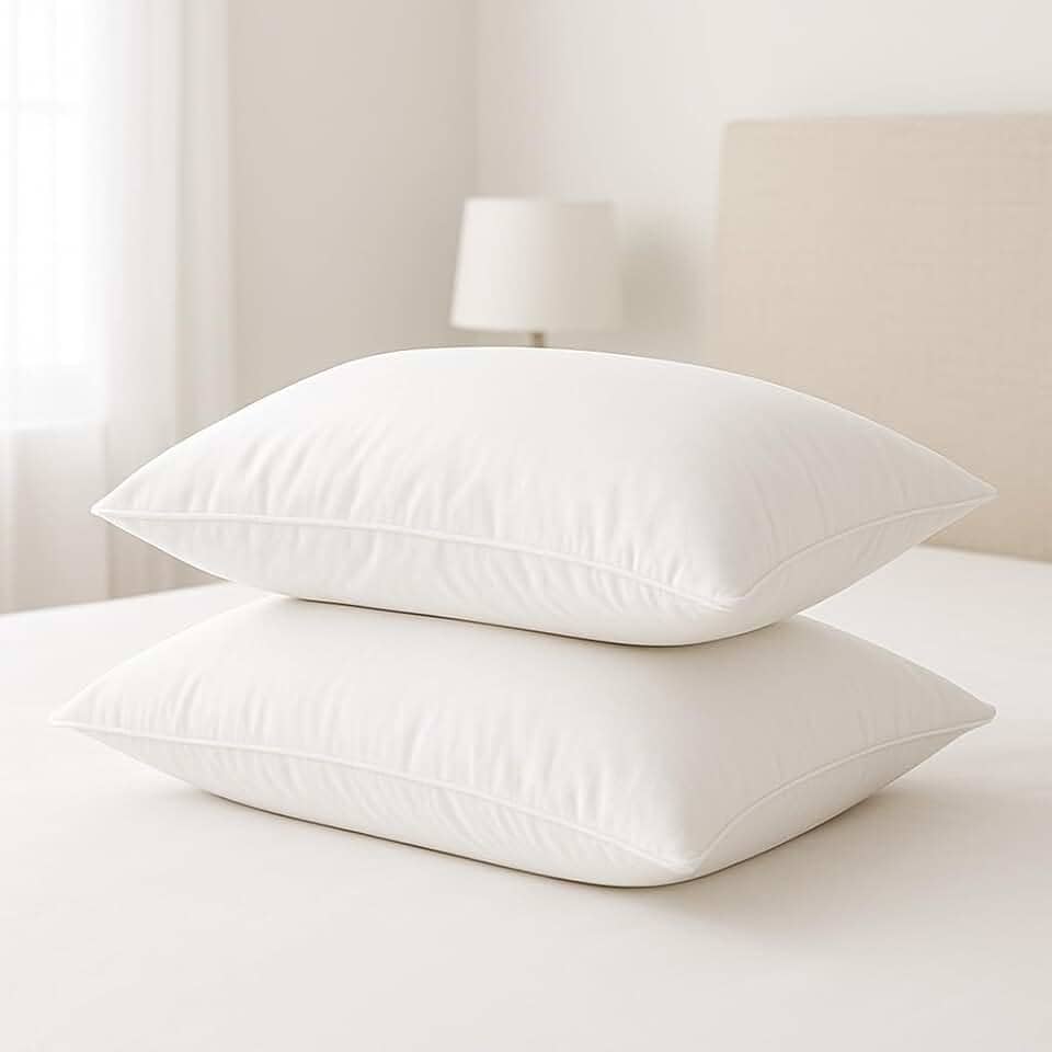 Kit 2 Travesseiros Pena de Ganso Fibras Importada Branco Macio Antialergico Pluma De Ganso Lavavel