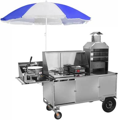 Carrinho 5 em 1 Cefaz Churrasco Hotdog Lanche Salgado e Batata Frita Inox Lc33p/gs