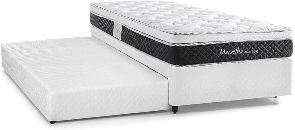 Bicama de Solteiro com Cama Auxiliar Herval Marselha, 57x88x188 cm