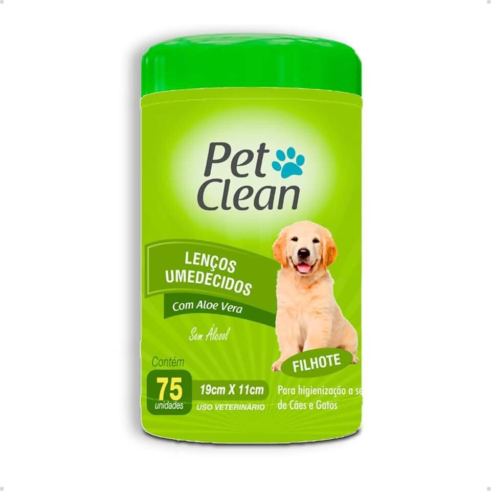Lenço Umedecido Filhote Toalhas Umedecidas Pet Clean 75 Unidades