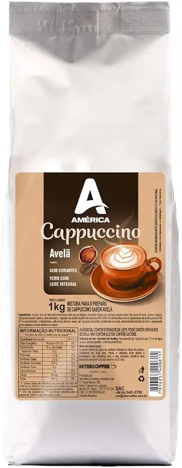 América Cappuccino Em Pó Avelã 1 Kg