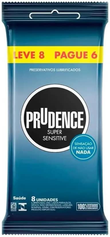 Prudence Preservativo Lubrificado Super Sensitive Leve 8 Pague 6