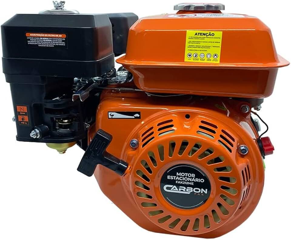 Motor Estacionário a Gasolina 4T 7HP 212CC Partida Manual com Sensor de Óleo Carbon Fak
