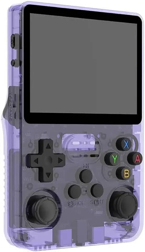 Console de jogos portátil retrô, console de videogame R36S de código aberto, sistema Linux, tela IPS de 3,5 polegadas, reprodutor de vídeo de bolso portátil com cartão TF 64G / 128G / 316 ( Color : Pu