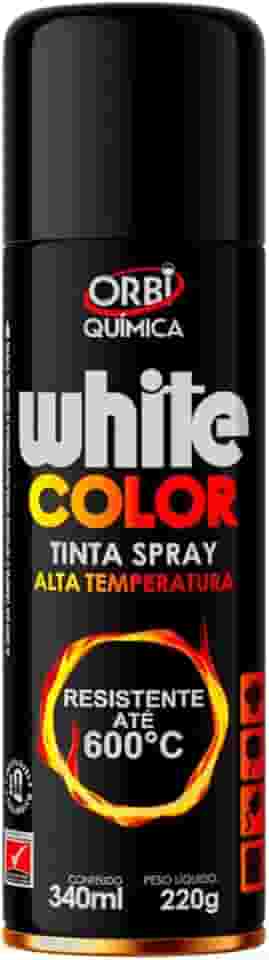 Tinta Spray Preto Fosco de Alta Temperatura Até 600ºC Orbi Química 340ml / 220g