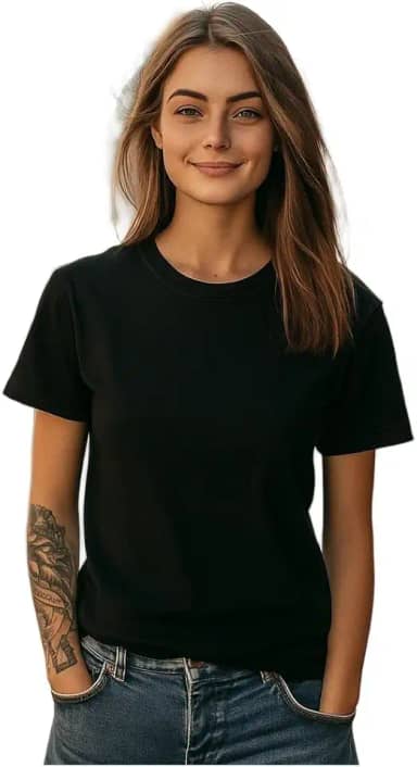 Camiseta Básica Feminina Lisa 100% Algodão Premium Confort