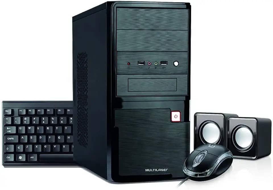 Computador Multilaser Intel Celeron 4GB 500GB HD Linux Preto | Kit Desktop + Teclado + Mouse + Caixa de Som - DT024 DT024