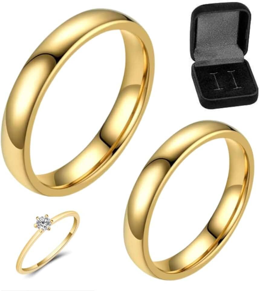 Aliança Banhada Ouro 24k 6mm Par Casamento Noivado Compromisso Bella Bijoux Deluxe