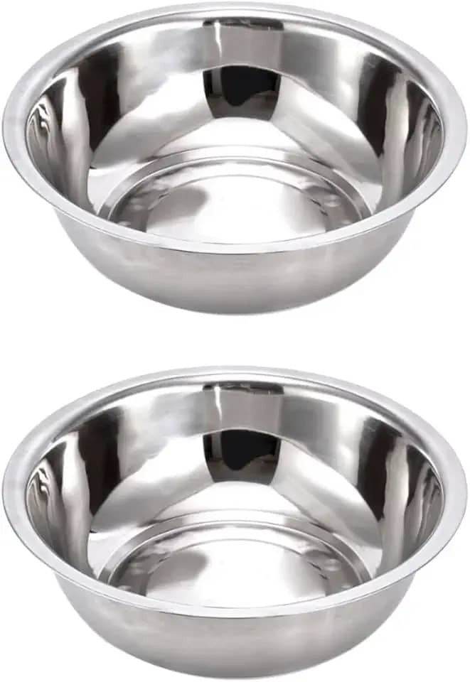 Vasilha Comedouro pote tigela inox para cães e gatos pet cachorro (2un de 17cm)