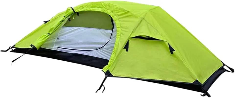 NAUTIKA, Barraca de camping individual Modelo WIndy com capacidade para 1 pessoa. Coluna d’água de 2.500mm. Modelo Bivaque de Fácil Montagem Super Leve. Verde Neon e Preto