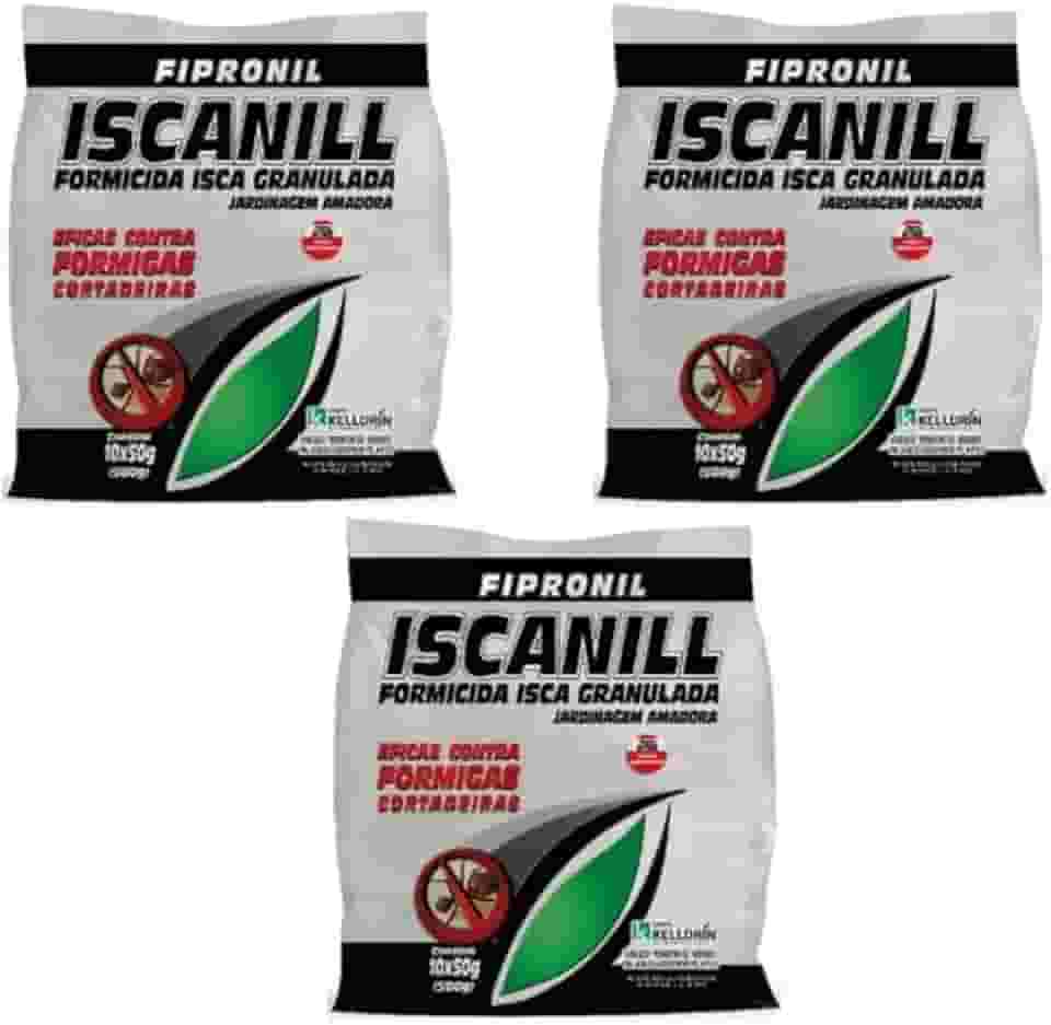 3 Pacotes Iscanill Isca Granulada Para Formigas Cortadeiras Formicida kelldrin 10x50g (1,5kg)