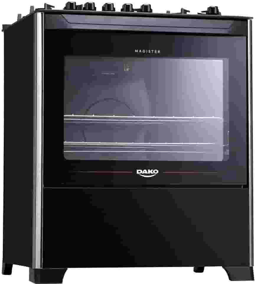 Fogão 5 bocas Dako Magister Preto com Mesa de Vidro e Tripla Chama - Bivolt