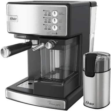 Oster Kit Cafeteira Nova PrimaLatte Inox e Moedor de Café Elétrico Inox Oster - 127V