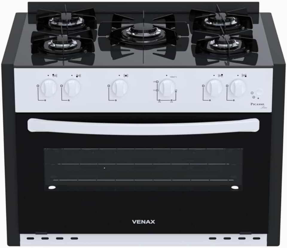 Fogao de Embutir 5 Bocas Venax Picasso Line Branco Gas Glp