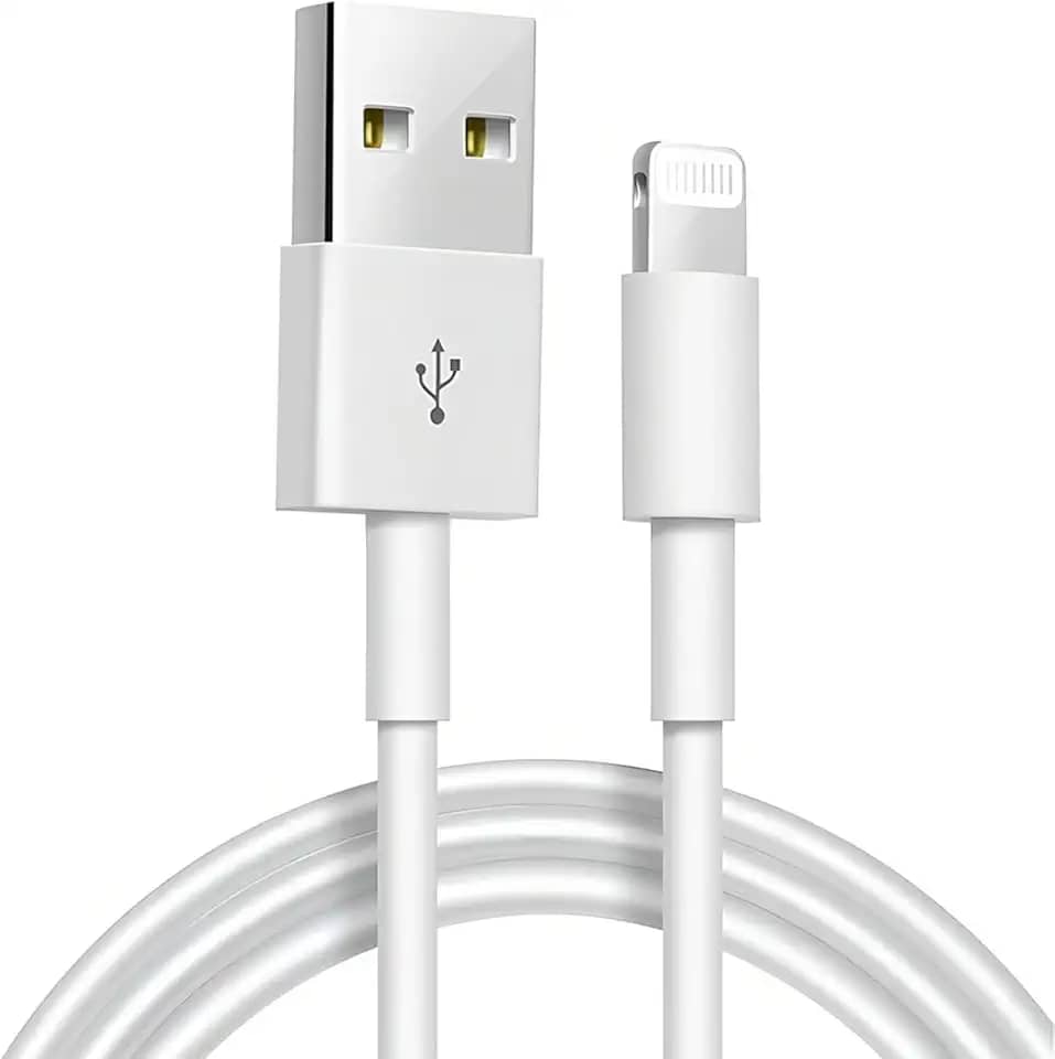 Cabo USB para Lightning Reforçado 1M, Compatível com iPhone 6 7 8 X Xs 11 Se 12 Xr 13 14 Pro Max – Carregamento Turbo e Transferência de Dados