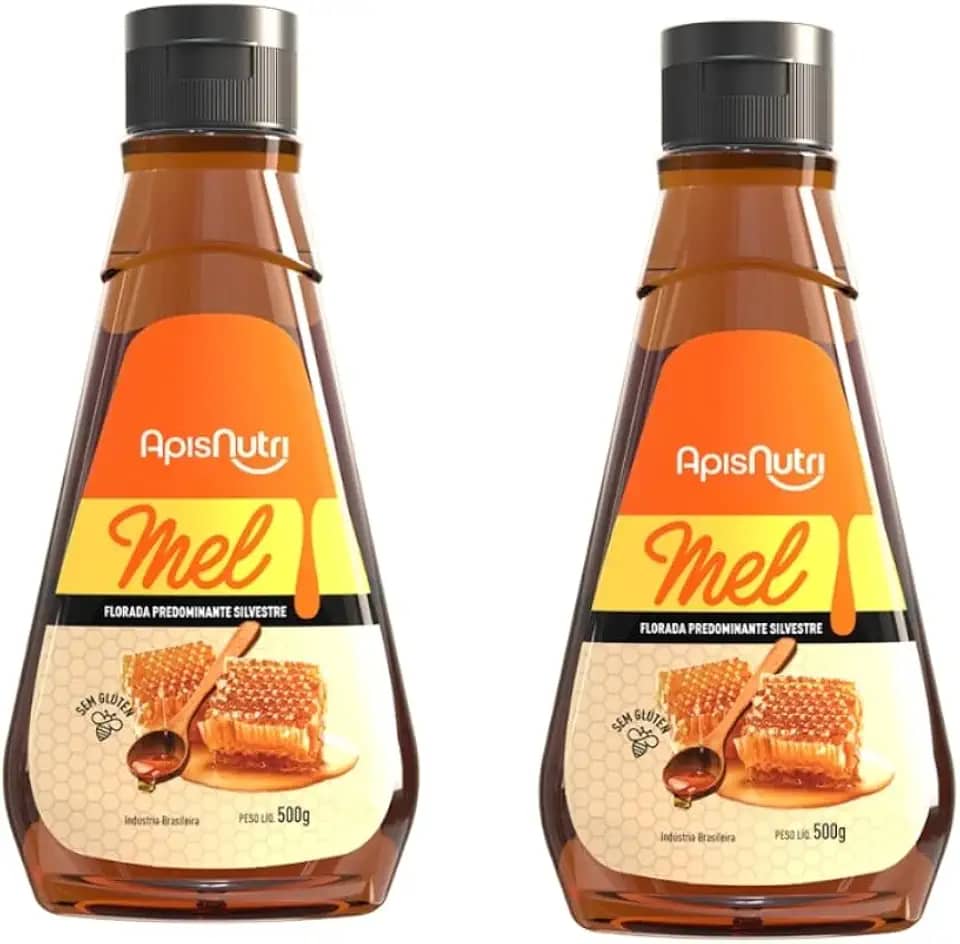 Mel 100% Natural Silvestre, 2 Frascos 500g, 1 KG, Apisnutri