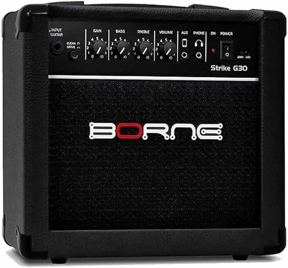 Amplificador Cubo Para Guitarra Borne Strike G30 Preto 15W Bivolt Automático