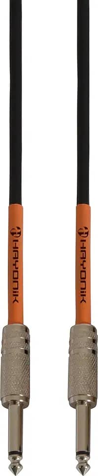 HAYONIK, Cabo Para Instrumentos, P10 x P10, 1m, PVC 6,00mm, OFHC, Plugues Niquelados, Preto