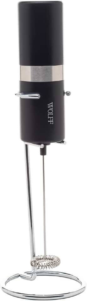 WOLFF - Mixer Elétrico para Bebidas de Aço Inox e Plástico com Suporte - motor potente - serve para bater ovos - misturador