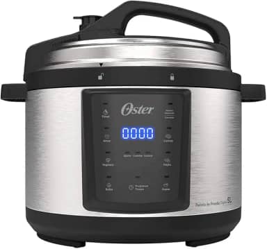 Panela de Pressão Elétrica Oster, Digital, 5L, 220V, Inox/Preta, 900W, OPAN920