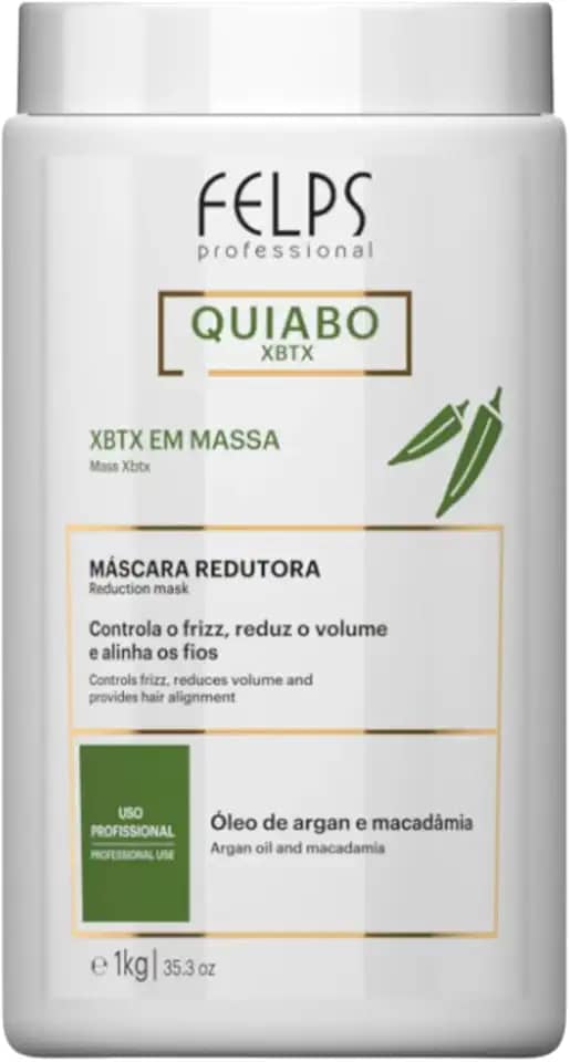 Xbtx Okra Quiabo Redutor de Volume e Controle de Frizz Alisamento Capilar Orgânico Profissional Sem Formol 1kg