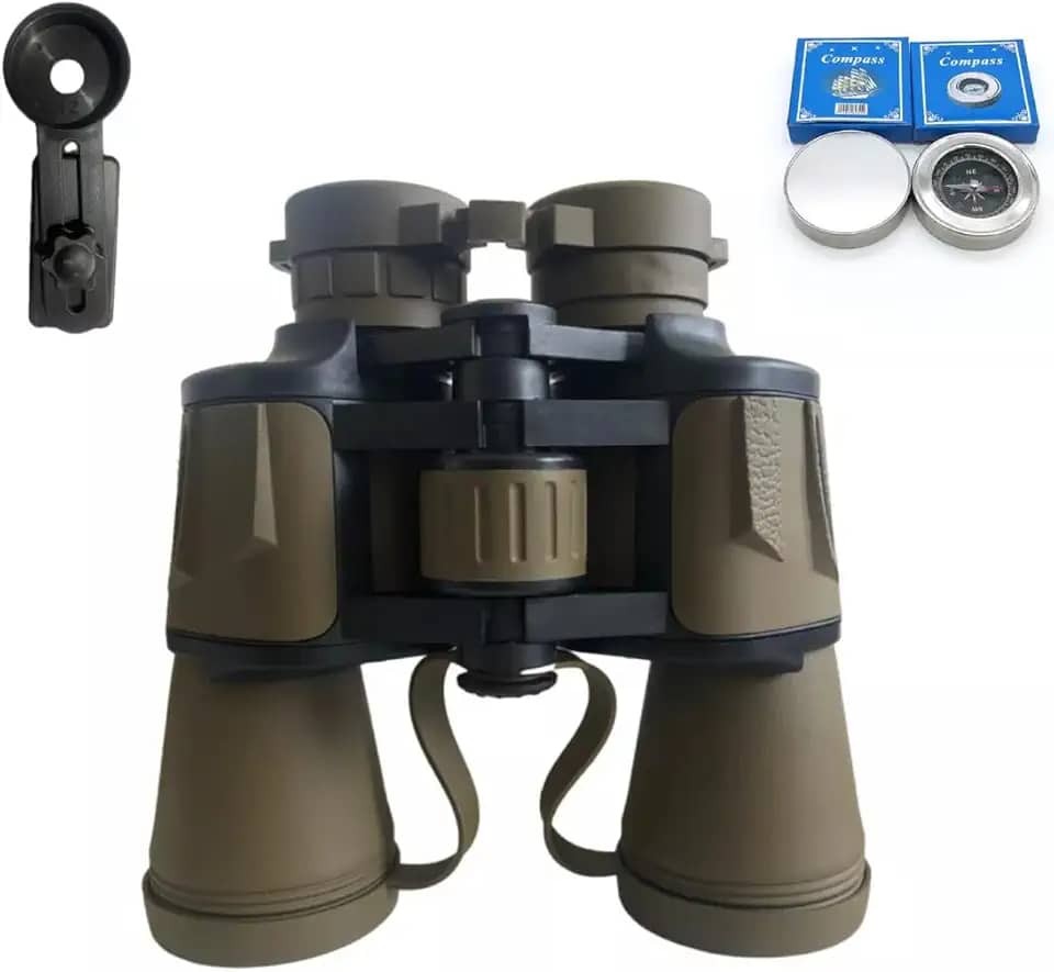 Binoculo C/Suporte 20x50 De Longo Alcance 10km Profissional (Cáqui)