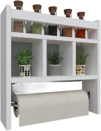 Porta Tempero de Parede em MDF - Organizador de Cozinha Prático e Decorativo Branco