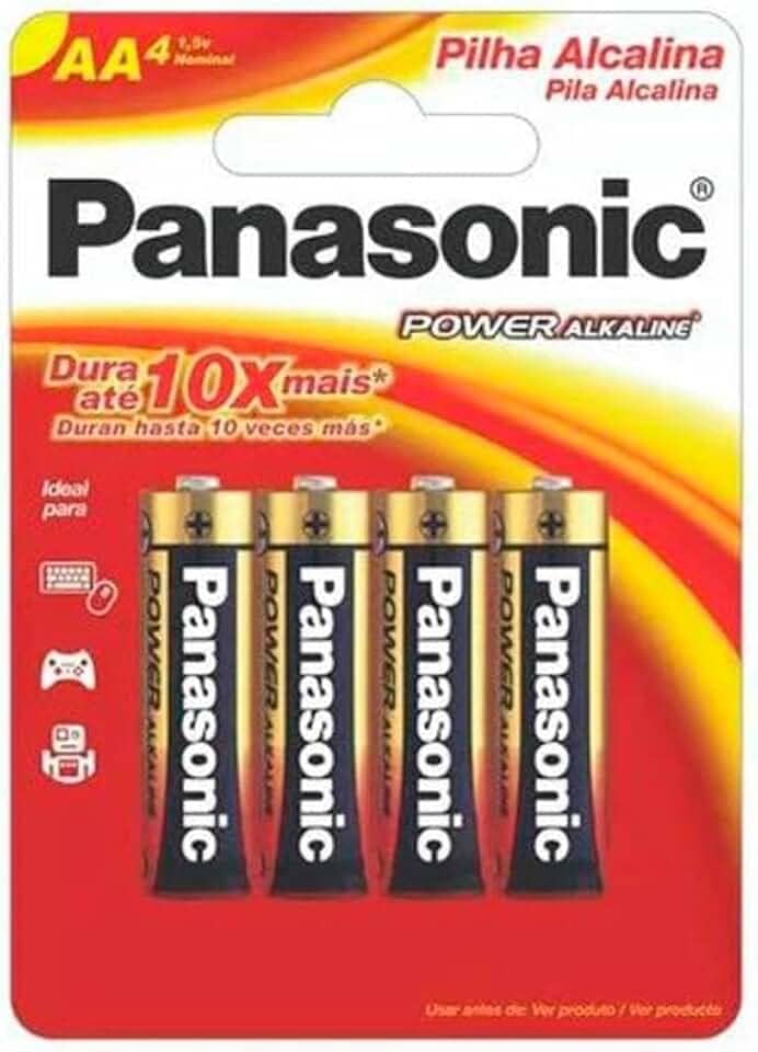 Panasonic Pilha Alcalina Pequena Aa Com 4 Lr6Xab/4B192 Pacote De 4